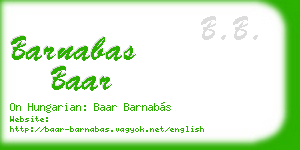 barnabas baar business card